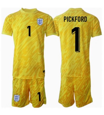 England Jordan Pickford #1 Målvakt Borta Kläder Barn EM 2024 Kortärmad (+ Korta byxor)